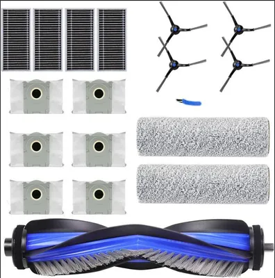 Kit d'accessoires pour ECOVACS DEEBOT X5 Omni, Accessoires pour ECOVACS DEEBOT X5 Pro aspirateur robot avec 1 brosse à rouleau, 2 filtres HEPA, 6 lingettes, 4 sacs à poussière, 6 brosses latérales
