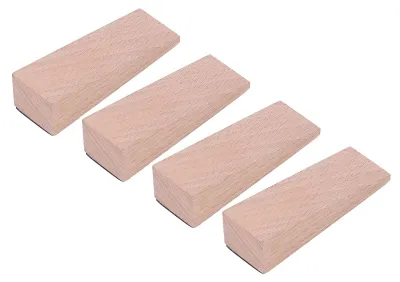 4er Set Holz-Türstopper, Anti-Rutsch, für glatte Böden