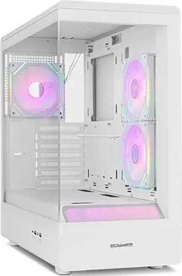 Produktbild von NOX Hummer NXHUMMERSIGNALBK, Midi Tower, PC, Weiß, ATX, micro ATX, SPCC, Gehärtetes Glas, Multi