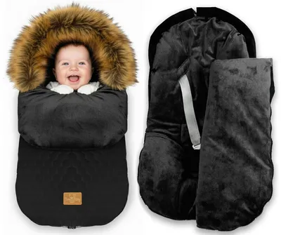 Produktbild von BlaueKatze Winterfußsack Fußsack für einen Kinderwagen Fußack; Fußsack auf Schlitten; Wasserdicht 95 cm