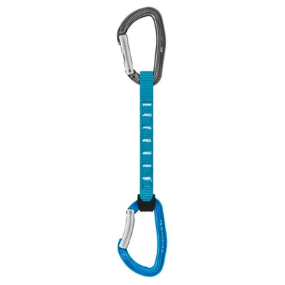 Image de Petzl DJINN AXESS, porte droite, mousqueton à verrouillage, aluminium, gris, turquoise, 23 kN, 9 kN