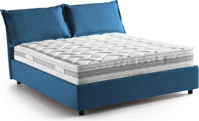 Produktbild von Doppelbett Teresa, Containerbett mit Stoffbespannung, 100%  Italy, Frontöffnung, mit Matratze Cm 140x200 enthalten, Blau