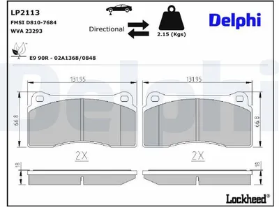 Produktbild von DELPHI Bremsbeläge Satz Vorne Bremsklötze für JAGUAR XJ (NAW, NBW) LP2113