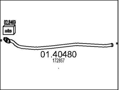 Produktbild von MTS Abgasrohr Auspuffrohr passend für PEUGEOT 205 II (20A/C) Vorne 01.40480