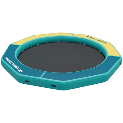 Produktbild von RIDEWAVE Floating Circle Wasserlounge 200 cm aufblasbar mit Netz und EVA-Matte