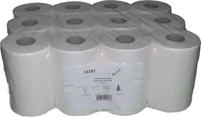Papierhandtücher 12101 1-lagig MINI Innenzug Zellstoff 12 Rollen