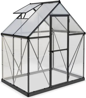 Produktbild von Palram - Canopia Aluminium Gewächshaus Hybrid 64 Anthrazit 126x185x208 cm
