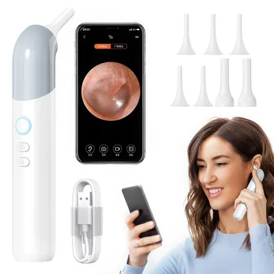 Produktbild von Ohrenschmalz Entferner,Otoskop mit 1,38" Bildschirm, 1080P Ohrkamera mit 90° Drehkopf, Ohrreiniger Kamera mit 4 LED, Foto & Video, 2000mAh
