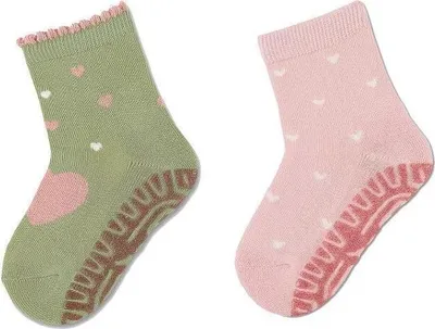Produktbild von Sterntaler Glitzer Flitzer air 2er-Pack Herz, rutschfest grün rosa 27/28