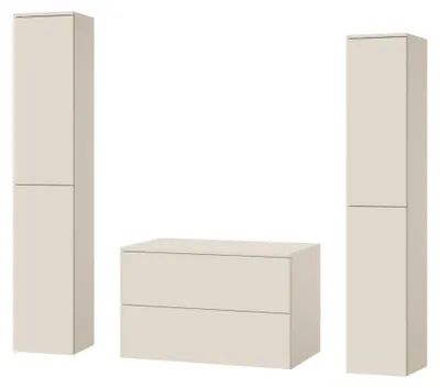 Produktbild von Badezimmerset 3-Teilig: Unterschrank + 2 Hochschränke Color Macadamia (2S 80 + 2D 160 X2)