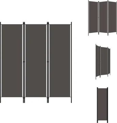 Image de vidaXL Séparation de pièce 3 pièces Anthracite 150x180 cm - Séparation de pièce