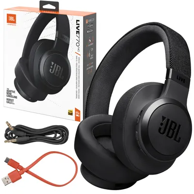 Obrázok produktu pre JBL Live 770NC, Bezdrôtový, Hovor / hudba, 20 - 20000 Hz, 256 g, Slúchadlá s mikrofónom, Čierna
