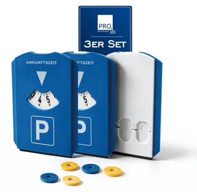Productafbeelding van Parkeerschijf Parkeerklok - Ijskrabber - Winkelwagenchip - Blauw - 3 stuks - Voor auto