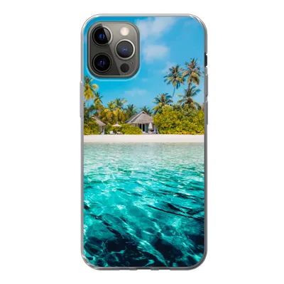 Produktbild von MuchoWow® Handyhülle Schutzhülle Hülle für iPhone 13 Pro Strand - Palmen - Meer Silikon Softcase Handy Hülle - Handy-Tasche