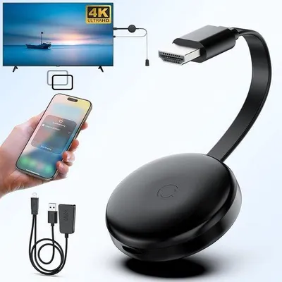Produktbild von 4K Wireless HDMI Display Adapter, 5G HDMI-Dongle, Übertragung von Video/Audio von Android/iOS/Windows/MacOS zu Fernseher/Monitor/Projektor, unterstützt