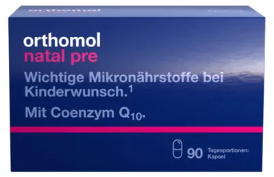 Zdjęcie produktu dla Orthomol Natal pre dla kobiet starających się o dziecko - z witaminą B12, kwasem foliowym i cynkiem - wspomaganie płodności, 90 porcji dziennie