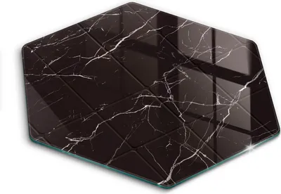 Produktbild von Glasschneideplatte - Herdabdeckplatte - Hexagon 40 cm -Schneidebrett - Spritzschutz - Marmorfliesen