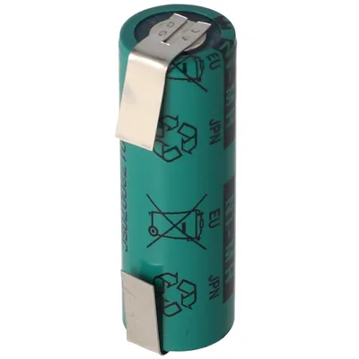 Produktbild von 4/5AA NiMH Akku FDK 1,2 Volt 1100mAh mit Lötfahnen U-Form, Industrieausführung Flattop 43x14,2mm
