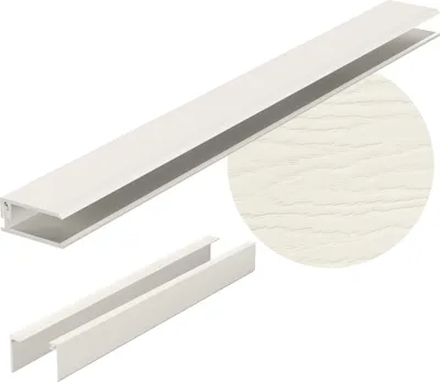 Produktbild von VOX KERRAFRONT Endleiste für Fassadenpaneele, 3M, Creme, Hochwertige, pflegeleichte PVC-Paneele in Holzoptik, wasserfest, schlagfest, UV-beständig und einfach zu montieren