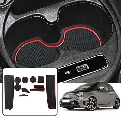 Produktbild von Gummi-Matten für FIAT 500 Mittelkonsole Schutzmatte Schwarz Antirutsch