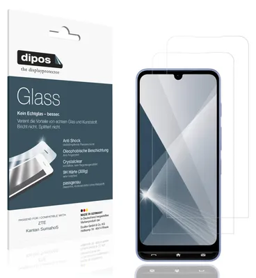 Produktbild von 2x Schutzfolie für ZTE Kantan Sumaho5 - Anti-Shock 9H Folie dipos Glass Kunststoffglas