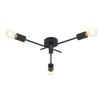 Produktbild von Lindby Deckenlampe Cerros, 3-flammig, schwarz, Metall