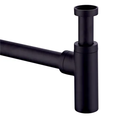 Produktbild von Design Siphon rund schwarz matt/Ablauf für Waschbecken Abfluss Ablaufset Sifon Röhren-syphon…
