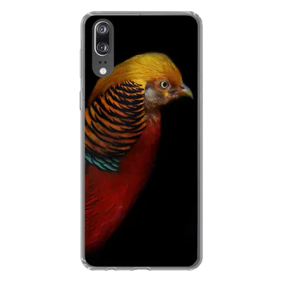 Produktbild von MuchoWow® Handyhülle Schutzhülle Hülle für Huawei P20 Vogel - Federn - Schwarz - Porträt Silikon Softcase Handy Hülle