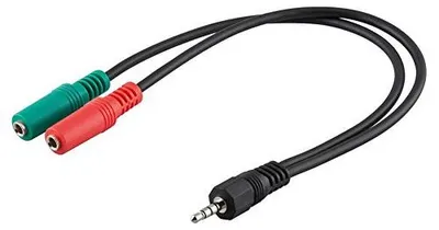Productafbeelding van Audio-jack Y-adapter, 30 cm, stereo, 3,5 mm jackplug naar 2 x 3,5 mm jack