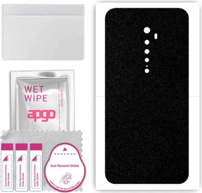 Produktbild von apgo Rückseite Schutzfolie, Skin, kompatibel mit Oppo Reno2, Hinten Displayschutzfolie aus Vinylfolie, kratzfest, einfache Montage - Mattschwarz