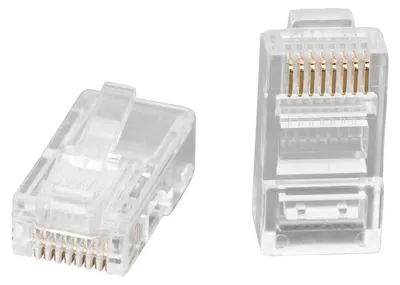 Produktbild von 100x RJ45 Netzwerkstecker Cat5 UTP - 8P8C Modularstecker - vergoldete Kontakte - Ethernet Stecker 100 Stück [05232]