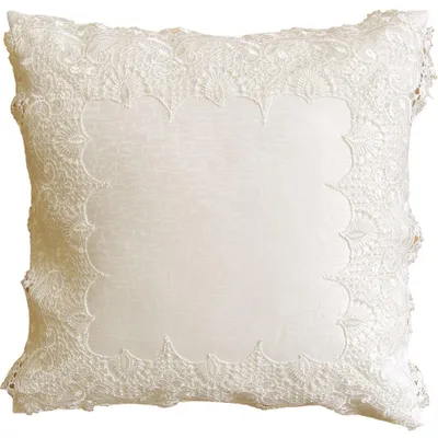 Produktbild von Kissen-Bezug Blumen Spitze woll-weiß floral 40x40 cm