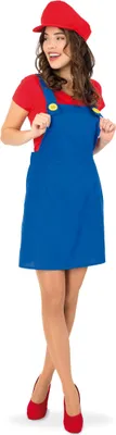 Produktbild von Latzrock Blau Kostüm Kleid Mario Fasching Karneval Party Cosplay Gr. L