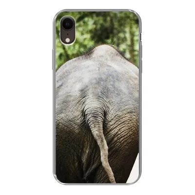Produktbild von MuchoWow® Handyhülle Schutzhülle Hülle für iPhone XR Elefant - Tiere - Grau - Natur Silikon Softcase Handy Hülle - Schutzdeckel
