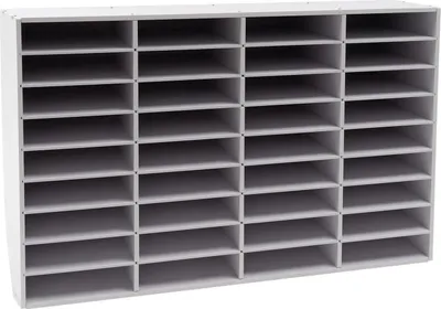 Obrázok produktu pre Organizér na dokumenty – 36-priehradkový triedič papiera – Stohovateľný regál na dokumenty – Do kancelárie, triedy, domácnosti, školy – Biely