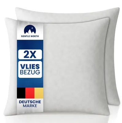 Produktbild von Gentle North Kopfkissen 2er Set 60x60 cm für Bett und Sofa Dekokissen Sofakissen Füllkissen Polyester Waschbar bis 40° Weiß Zierkissen