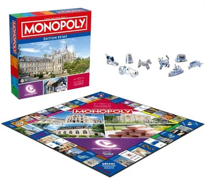 Immagine prodotto di Monopoly Reims, gioco da tavolo, da 2 a 6 giocatori, dagli 8 anni in su, Winning Moves