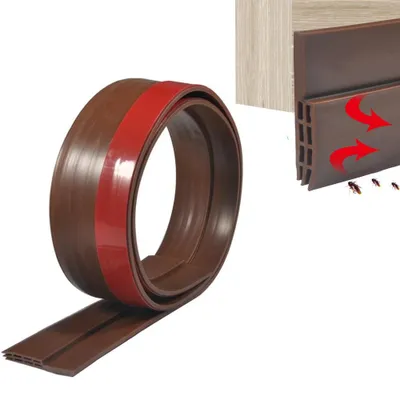 Image de Boudin anti-courant d'air pour porte - 100 x 5 cm - Joint d'étanchéité adhésif pour porte - Brosses et joints d'étanchéité pour portes - Bande d'isolation contre les courants d'air - Pour portes - Durable