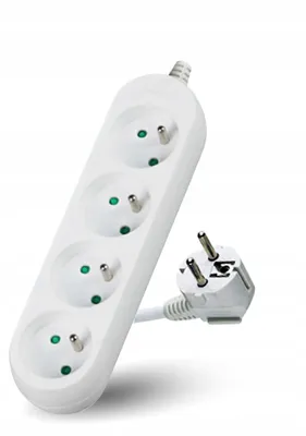 Productafbeelding van Kobi LINEA verlengkabel, 4 stopcontacten, 5 meter, wit, met aardingscontact