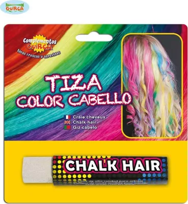 Produktbild von Weiße Haarkreide zum temporären Färben für Party, Karneval & Mottofeier