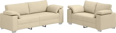 Immagine prodotto di vidaXL Divano 2 posti Crema 219 x 80 x 82 cm Tessuto