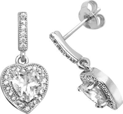 Image de Boucles d'Oreilles Femme Argent fin 925 avec Oxyde de Zirconium - 21mm*10mm; TRS22639