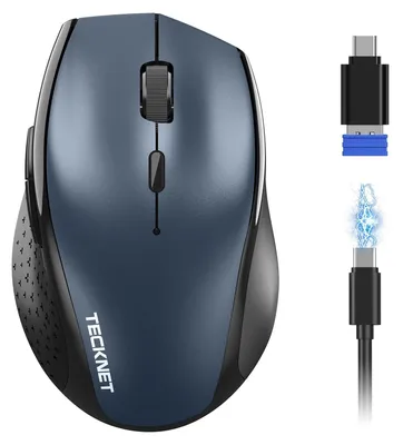 Immagine prodotto di Mouse Bluetooth PRO, wireless, 2 connessioni Bluetooth, 5.0, 2400 MHz, 6400 DPI, mouse wireless, blu scuro