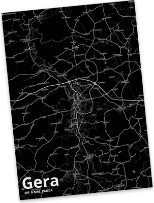 Produktbild von Mr. & Mrs. Panda Postkarte Gera - Geschenk, Grußkarte, Stadt Dorf Karte Landkarte Map Stadtplan, Ansichtskarten, Postkarten, Ansichtskarte, bildkarte