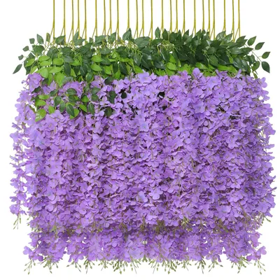 Künstliche Glyzinien-Rankengirlande, 24 Stk., 110 cm, lila