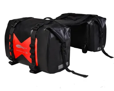 Produktbild von Wasserdichte Motorrad-Satteltaschen 50L Rot 2er-Pack Abnehmbar Reflektierend