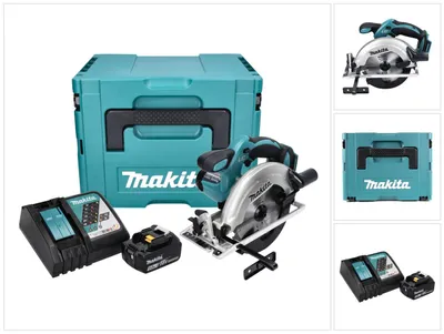Image de Makita DSS 611 RT1J 18V Li-ion Scie Circulaire sans fil 165mm + Coffret Makpac + 1x Batterie BL1805 5,0 Ah + Chargeur DC 18 RC