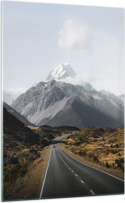 Produktbild von Bilder auf glas - Einteilig - Weg Berg Gipfel - 70x100cm - Glasbilder - Wandbilder - Bilder - zum Aufhängen bereit - Wanddekoration aus Glas - Glas Bilder - Wandbild auf Glas - GPA70x100-4833
