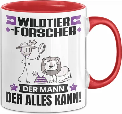 Produktbild von Wildtierforscher Tasse Geschenk für Wildtierforscher Der Mann Der Alles Kann Geschenkidee zum Geburtstag (Rot)
