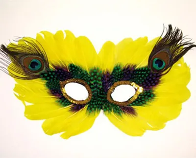 Produktbild von Venezianische Maske - Federmaske - gelb - Augenmaske